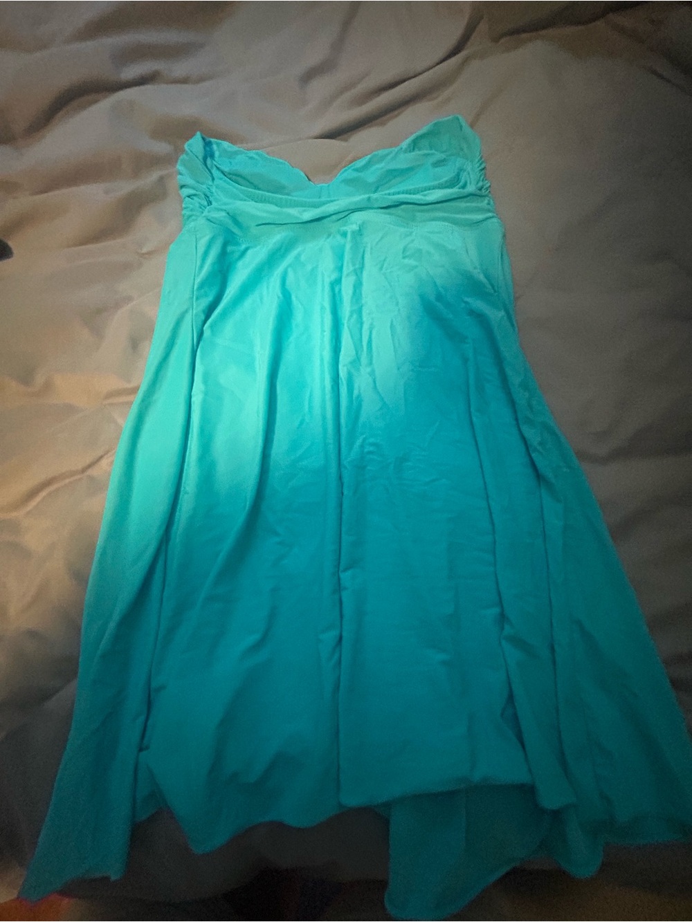 Strapless Teal A-Line Dress - Brand Echo Swim